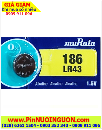 MuRata LR43/186/AG12/SR43SW, Pin cúc áo 1.5v Alkaline MuRata LR43/186 chính hãng _Xuất xứ NHẬT